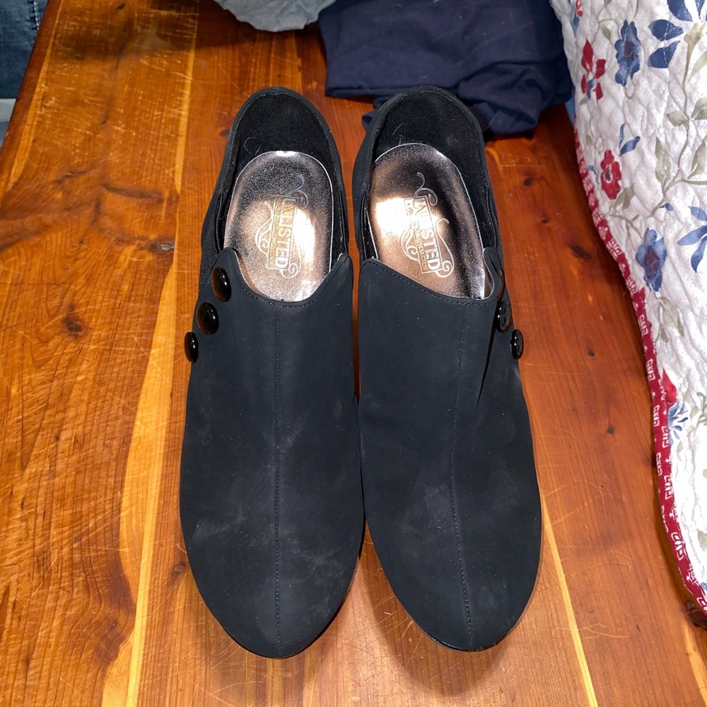 Black button up heels